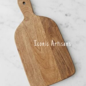 Handcrafted Mango Wood Cutting Board with Ergonomic Handle – Versatile Serving Platter & Charcuterie Tray for Kitchen and Dining