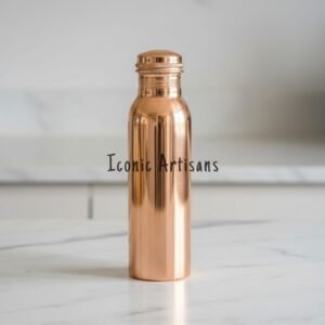 Premium Pure Copper Water Bottle  Leak-Proof Ayurvedic Health Bottle for Gym, Yoga, Office, and Home (Glossy Finish)