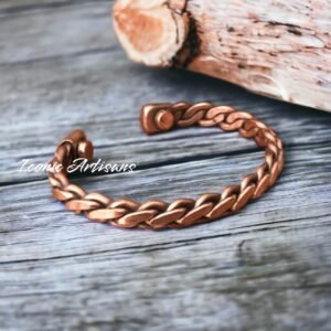 Braided Pure Copper Cuff Bracelet – Handcrafted Wellness Jewelry