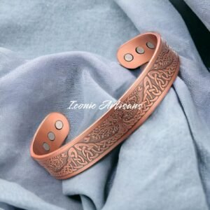 Handcrafted Pure Copper Magnetic Bracelet with Celtic Knot Design