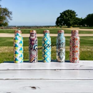 Pure Copper Water Bottle with Enamel Poster
