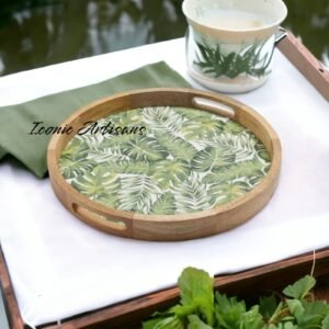 Wooden Serving Enamel Poster Trays