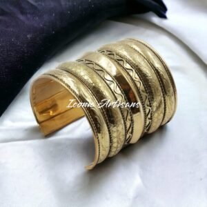 Handcrafted Engraved Brass Cuff Bracelet