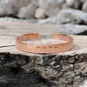 Hammered Copper Magnetic Bracelet | Pain Relief & Stylish Wellness Jewelry