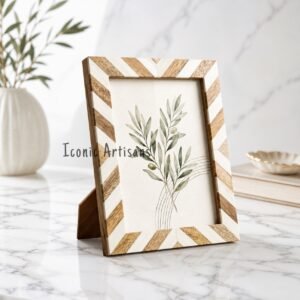 Handcrafted Wood & Resin Inlay Photo Frame | Home Decor  Rustic Wall & Tabletop Display